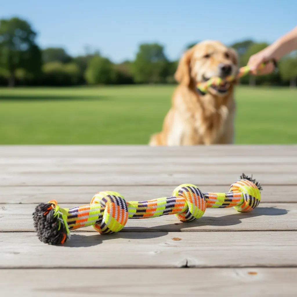 Mordedor De Cuerda Trenzada Gigante Para Perros Medianos Y Grandes