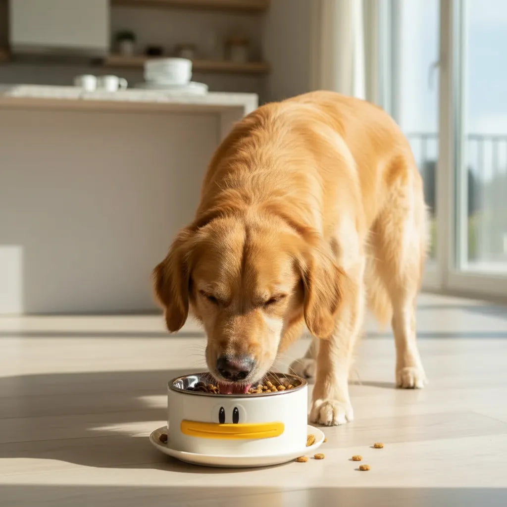 Comedero Bebedero Para Mascotas Acero Diseño Pato
