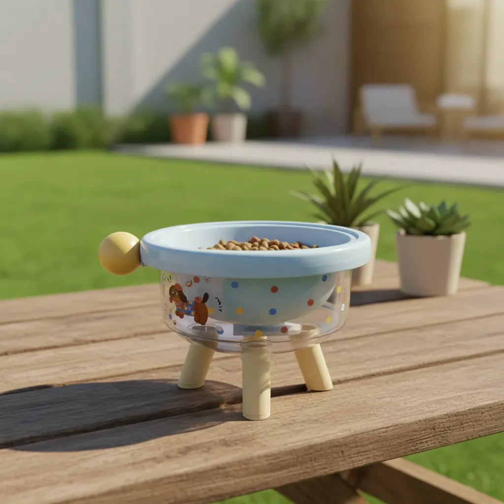 Comedero Elevado Para Perro Y Gato Diseño Animado