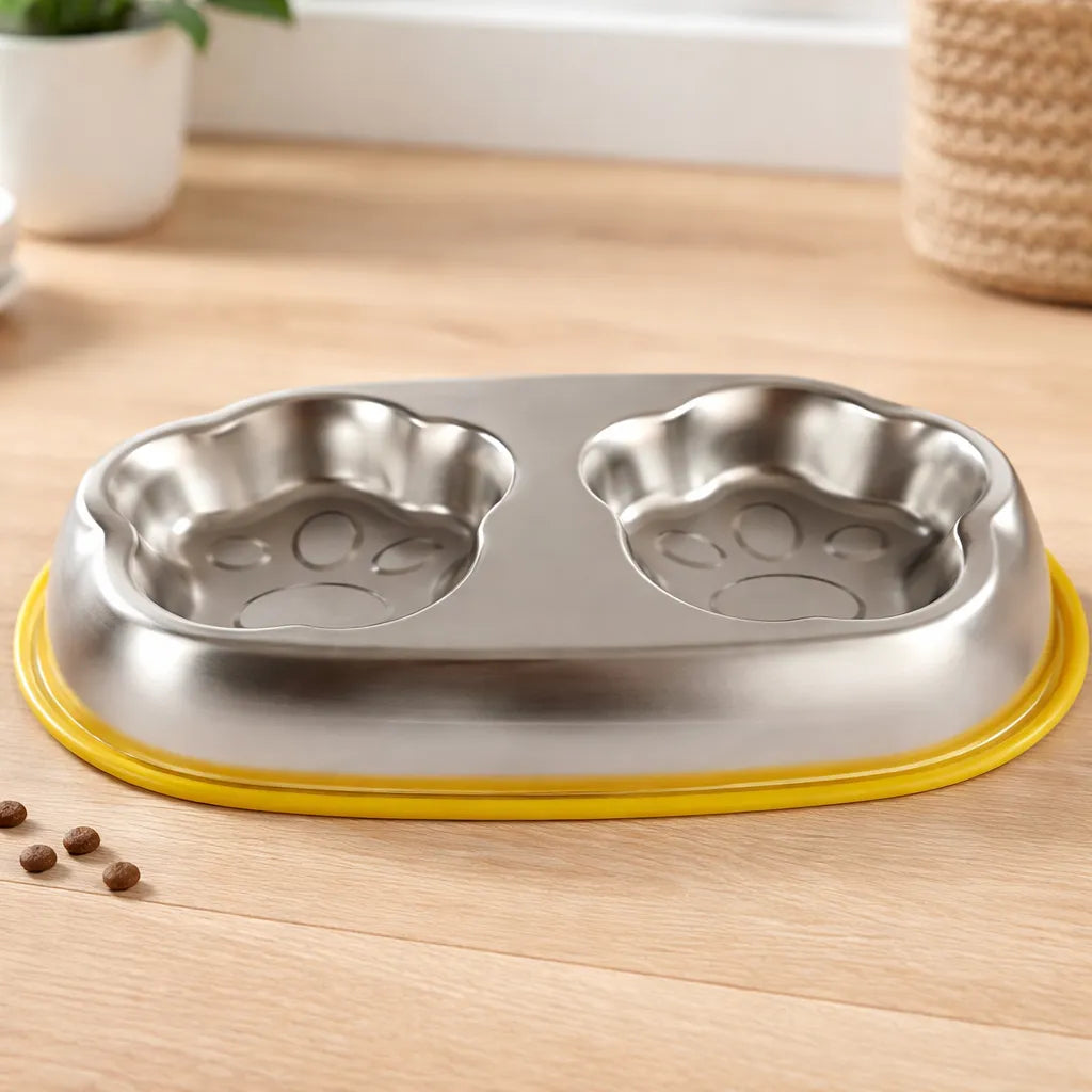 Comedero Bebedero Doble Acero Inoxidable Mascotas
