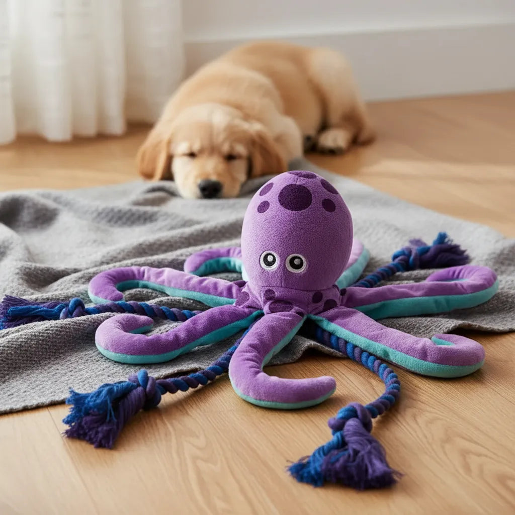 Juguete Pulpo De Peluche Con Cuerda Para Perro