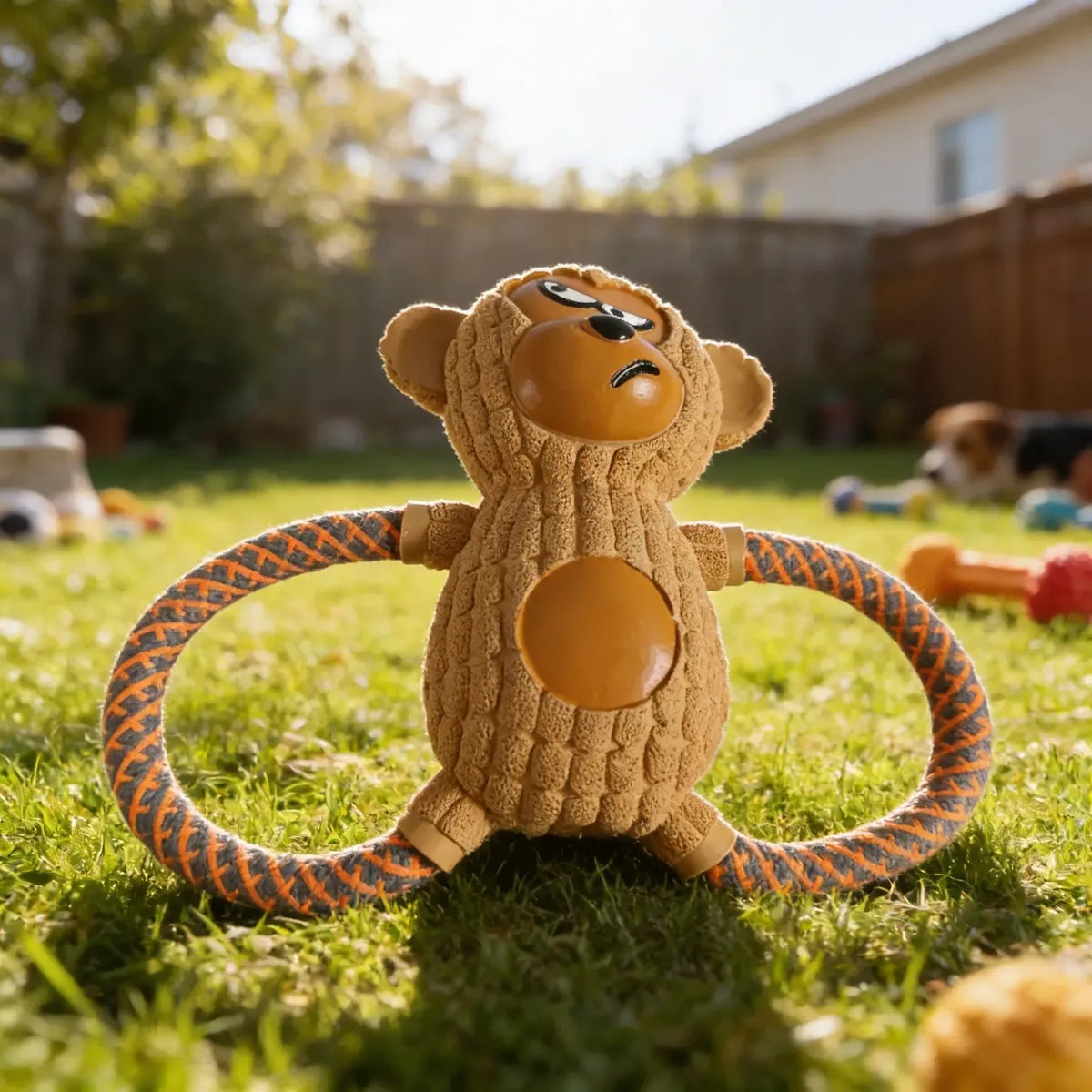 Juguete Mordedor Para Perro En Forma De Mono Con Cuerda