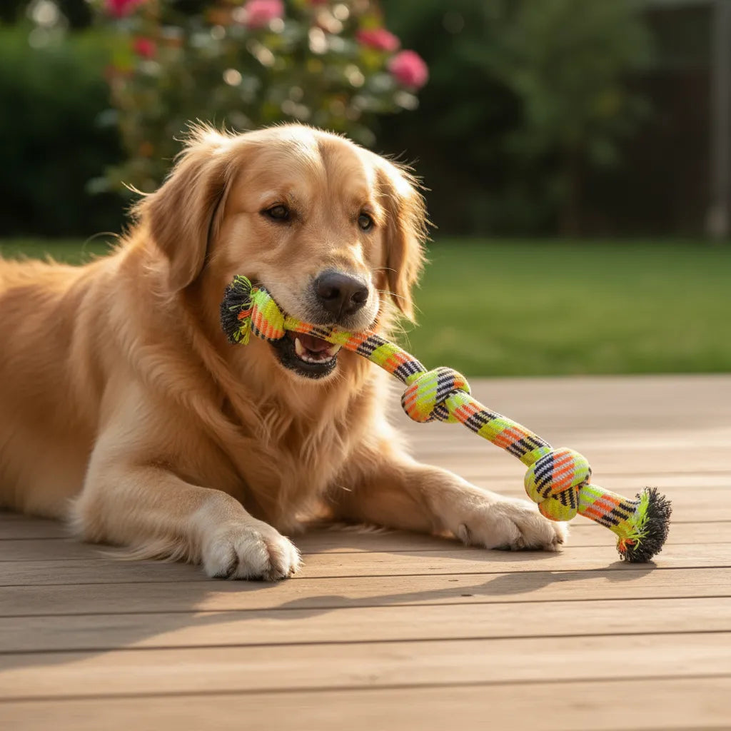 Mordedor De Cuerda Trenzada Gigante Para Perros Medianos Y Grandes