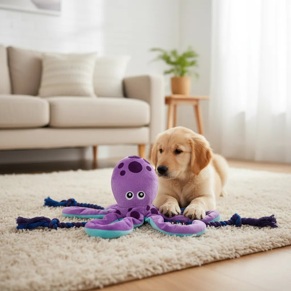 Juguete Pulpo De Peluche Con Cuerda Para Perro