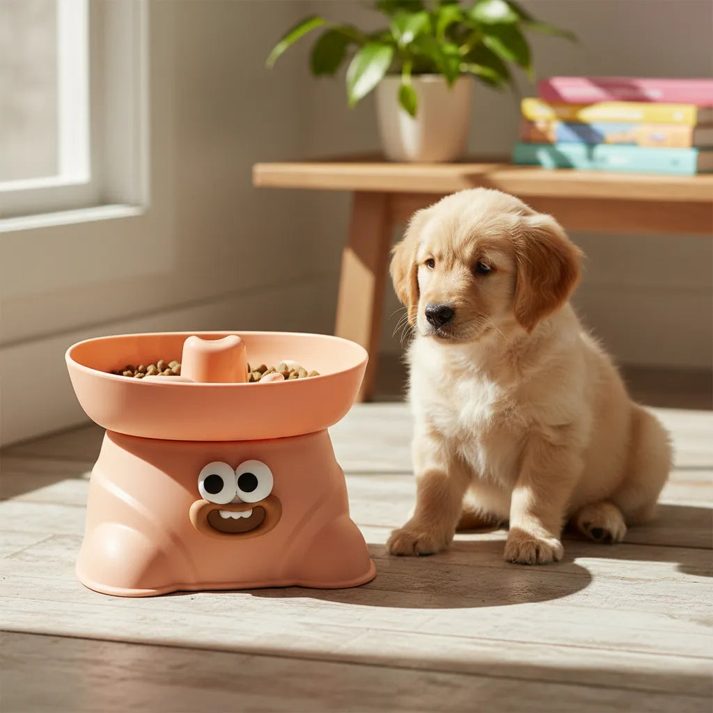 Comedero Lento Anti Ansiedad Para Perros Y Gatos Diseño Ojos