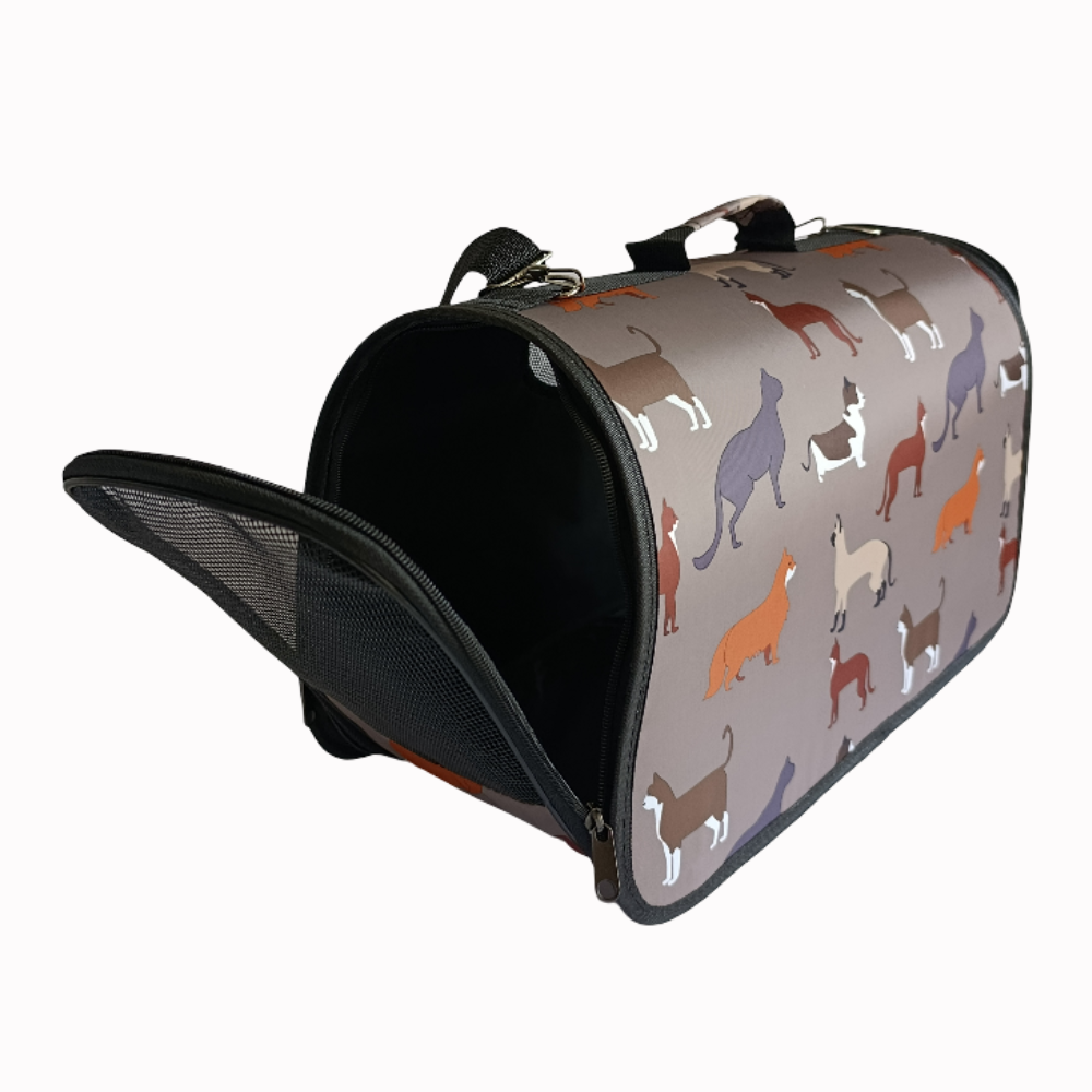 Maleta Transportadora Mascotas Reforzada Diseño Gatos 44cm