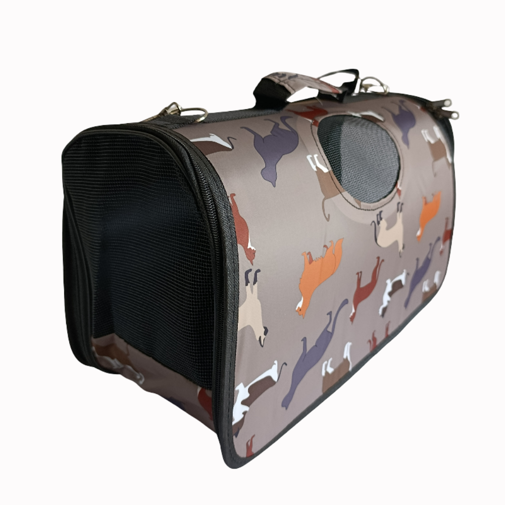 Maleta Transportadora Mascotas Reforzada Diseño Gatos 44cm
