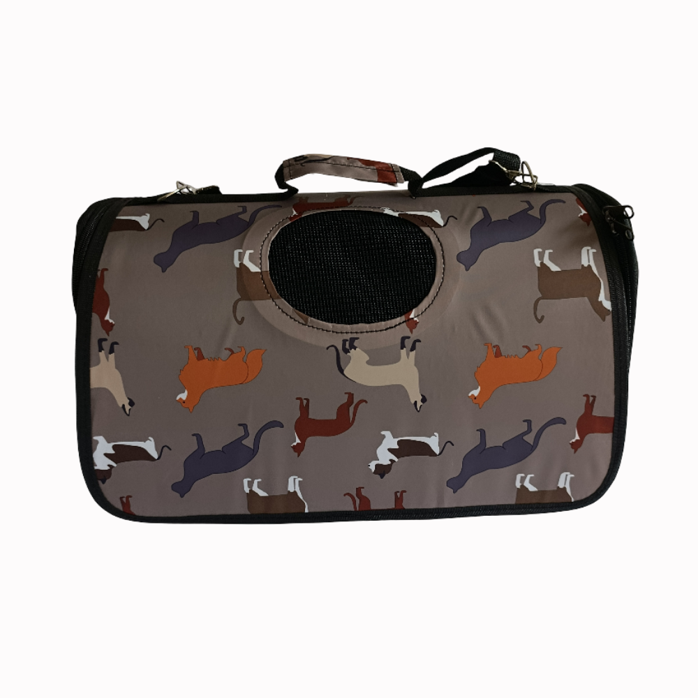 Maleta Transportadora Mascotas Reforzada Diseño Gatos 44cm