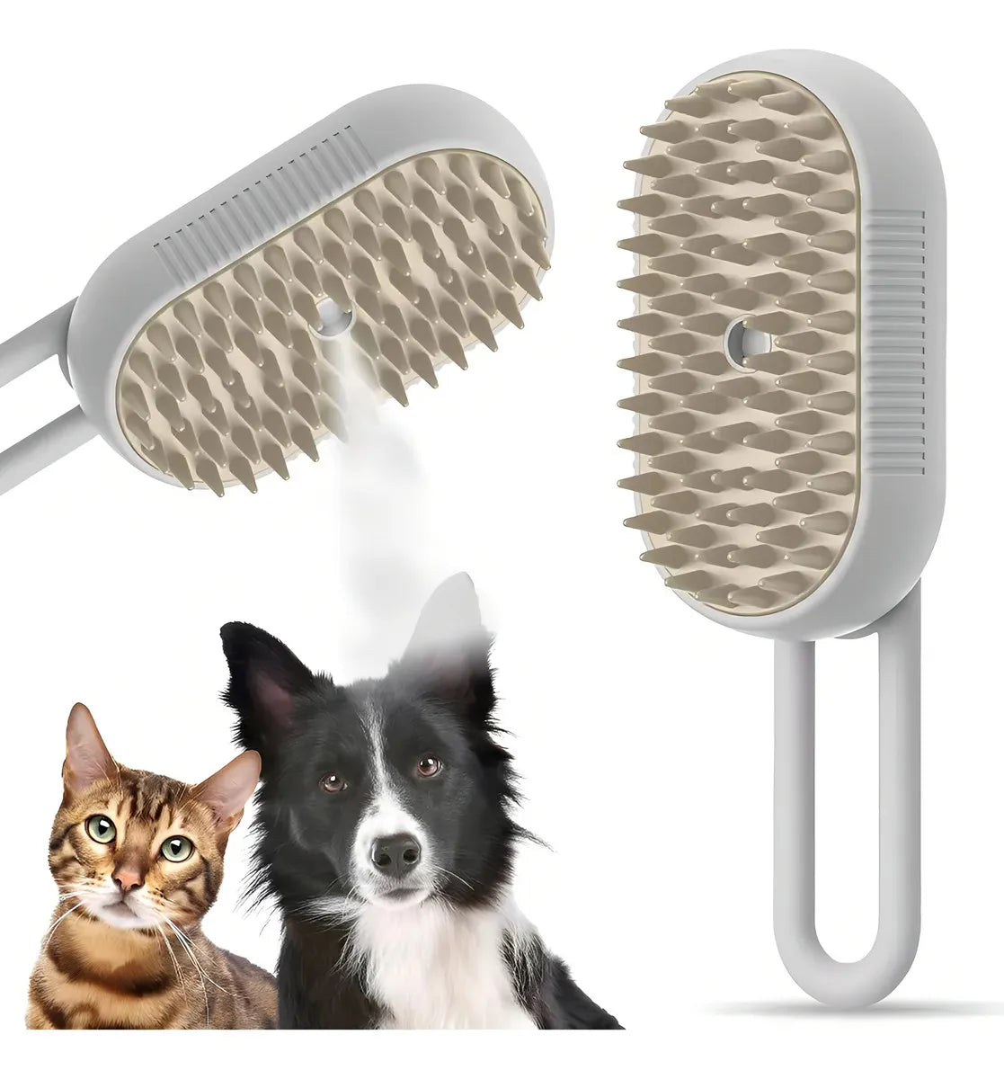 Cepillo Con Vapor Masajeador Suave Perro Gato 3 En 1