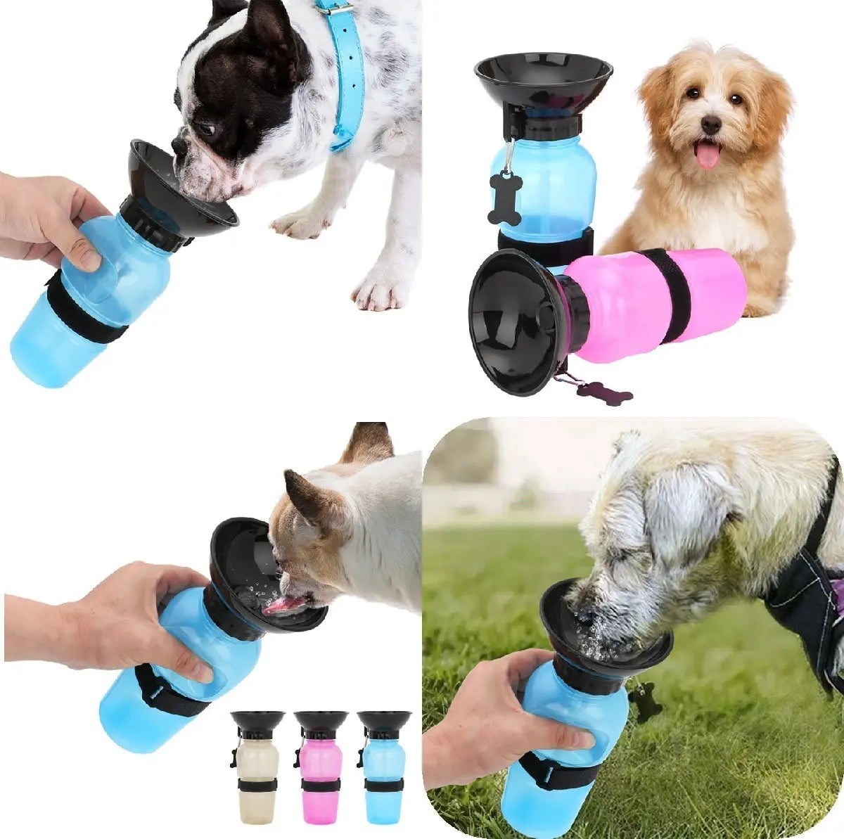 Bebedero Portátil Para Perros Botella De Agua Viaje 500ml