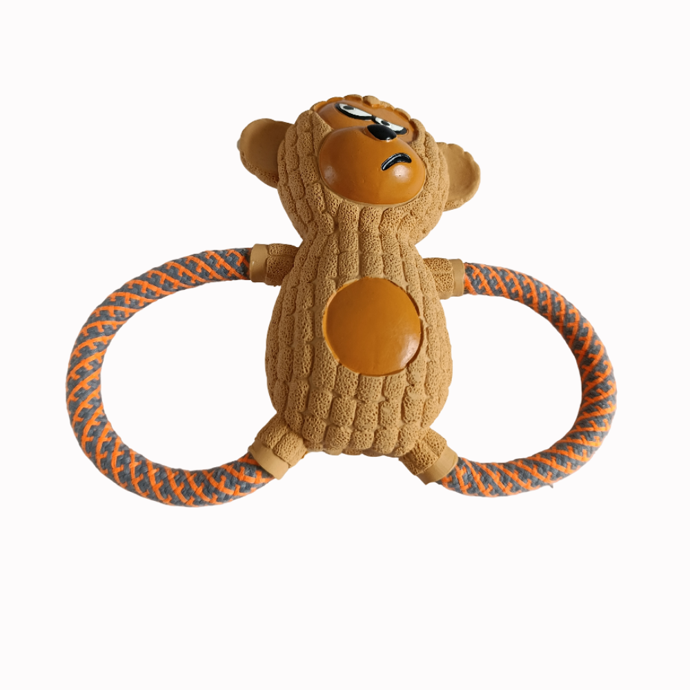 Juguete Mordedor Para Perro En Forma De Mono Con Cuerda