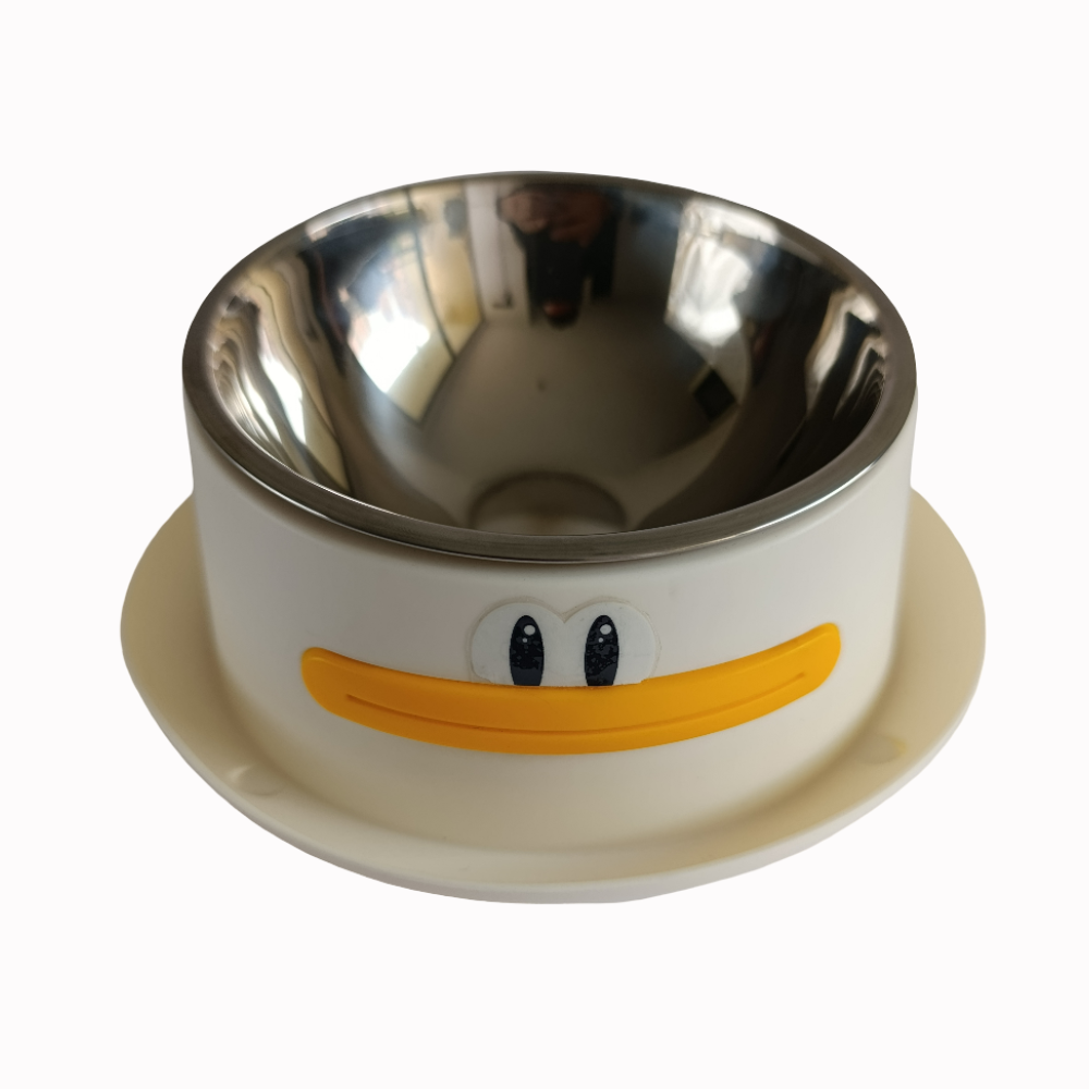 Comedero Bebedero Para Mascotas Acero Diseño Pato