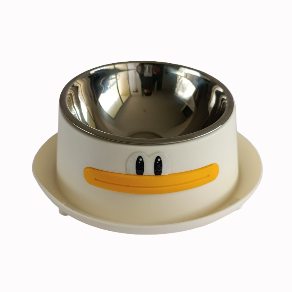 Comedero Bebedero Para Mascotas Acero Diseño Pato