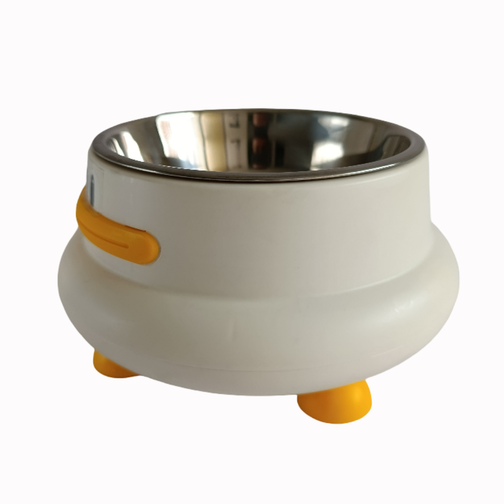 Bebedero Comedero Para Mascota Diseño Pato Acero Inoxidable